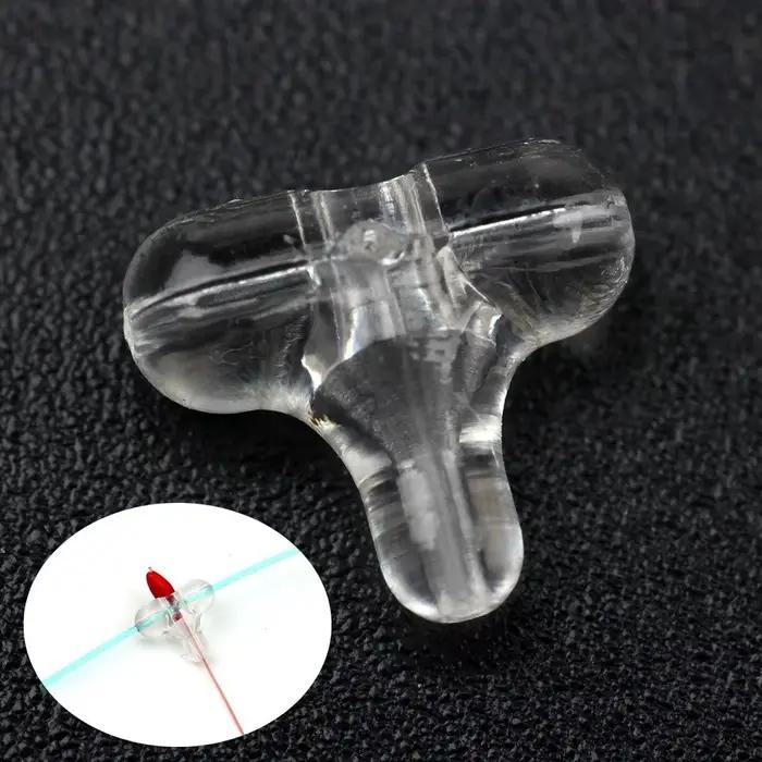 Perles pêche transparentes 30 pièces - Perles ovales double trou croix accessoires montage sabiki