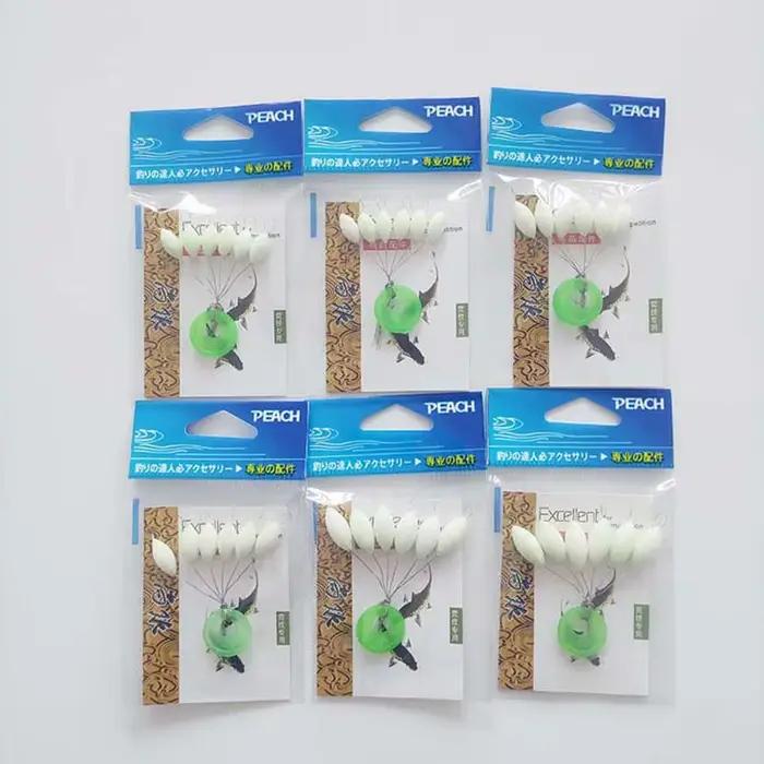 Lot de 5 flotteurs luminescents ovales 7 étoiles pour pêche à la carpe - Tailles S/M/L