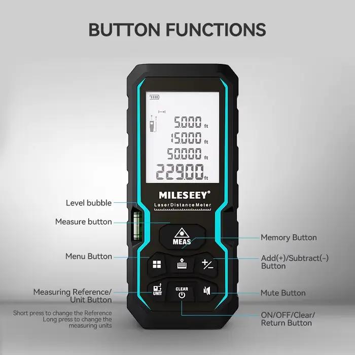 Télémètre laser Mileseey S6 40M/120M avec niveau à bulle - Outil précis pour pêche et repérage