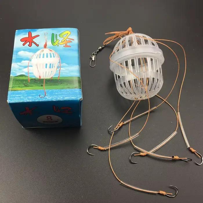 Cage amorce explosion pour carpe avec hameçons acier carbone et appâts sphériques