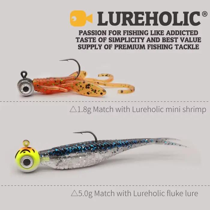 Tête plombée LUREHOLIC 1.8g-10g avec hameçon Mustad pour leurres souples pêche carnassiers