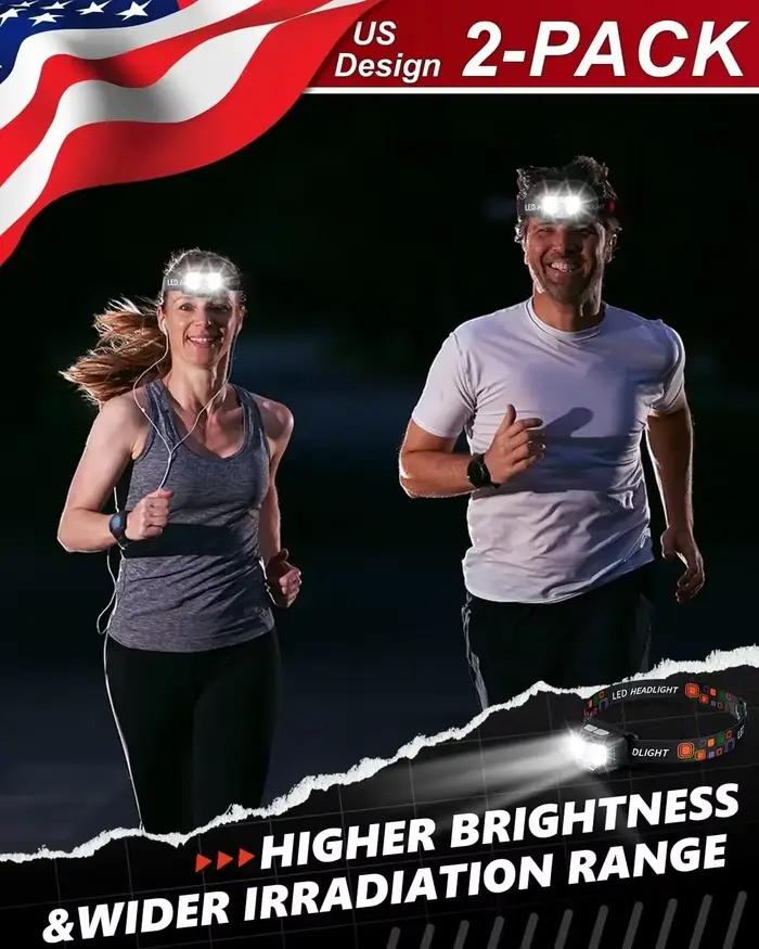 Frontale rechargeable 1200 lumen détecteur de mouvement pour pêche, running et cyclisme étanche