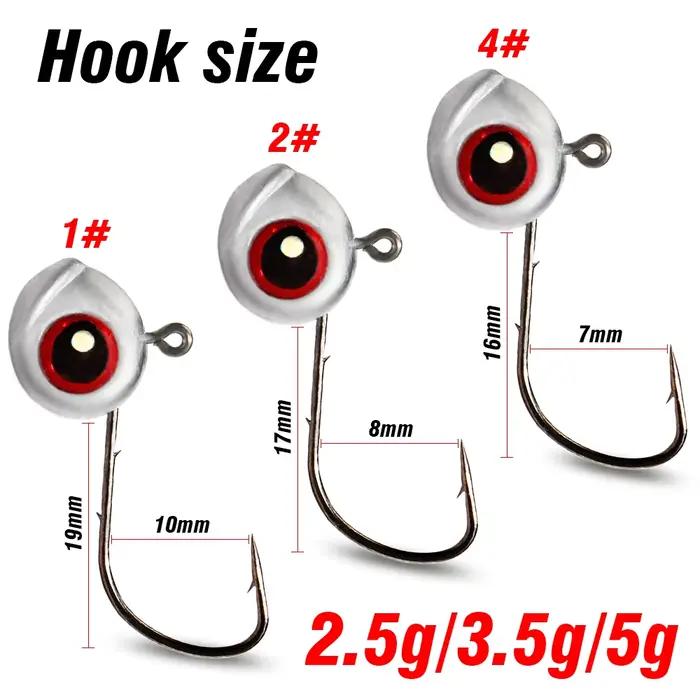 Jig Head Big Fish Eye 5-20Pcs - Têtes Plombées Œil 3D pour Ned Rig et Pêche Fine