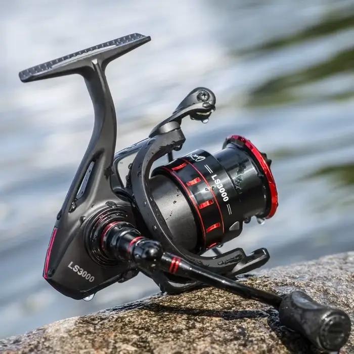 Moulinet LINNHUE spinning 1000-3000 double grip avec spool profond/peu profond pour pêche à la carpe