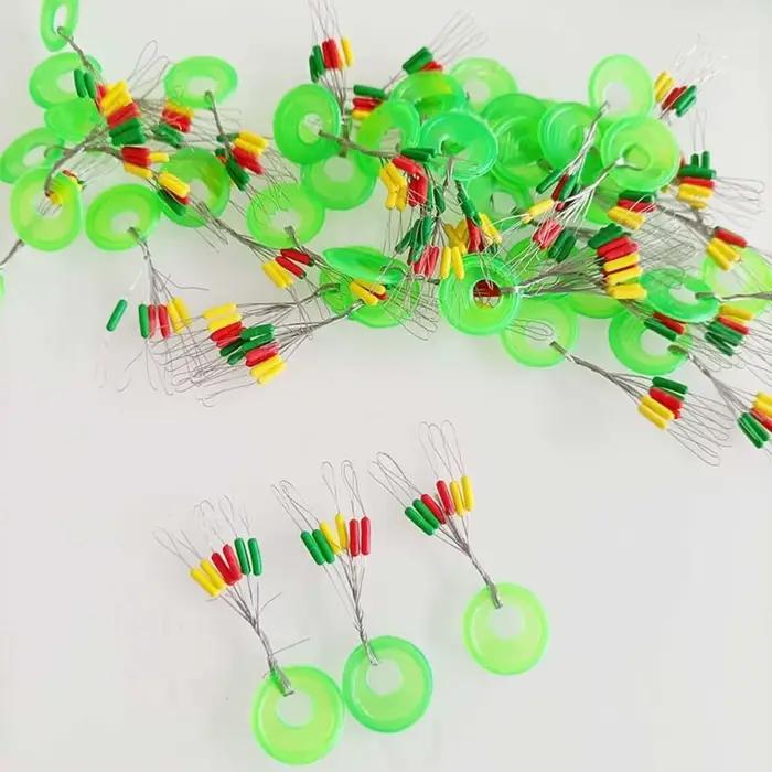 600 pièces de flotteurs ovales en caoutchouc pour ligne de pêche, 100 groupes de stoppeurs accessoires