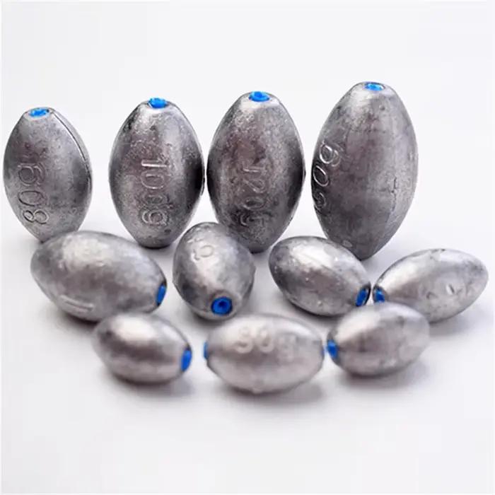 10 plombs oliviers creux avec bouchon plastique - poids de pêche 10 à 60g pour montages coulissants