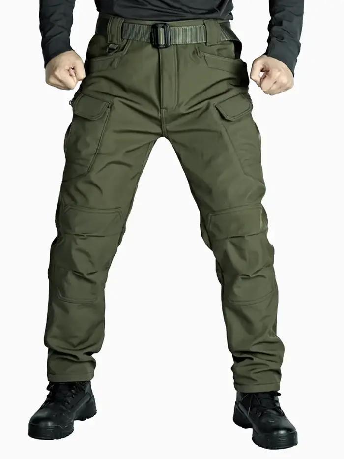 Pantalon cargo polaire 2025 pour homme - Pêche hivernale, randonnée, coupe droite et confortable