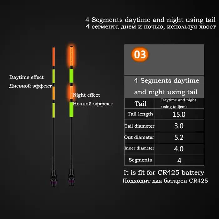 3 pièces flotteur de pêche électrique lumineux intelligent sans pile, diamètre 5.2 mm, appât souple pour