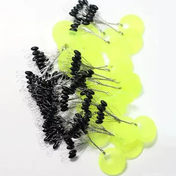 Lot de 60 pièces bouchons de pêche ovale en caoutchouc pour carpe et truite, flotteurs stop float