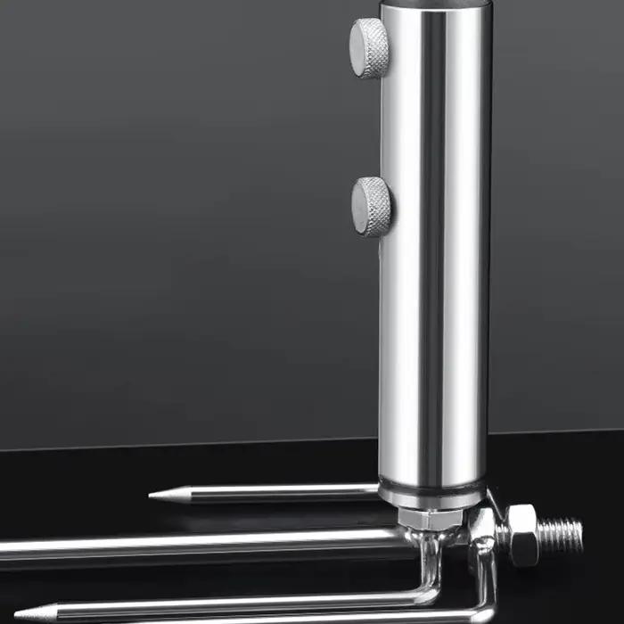 Support Parapluie Pêche Acier Inoxydable avec Auger Sable - Fixation Anti-vent Plage Berges Solide