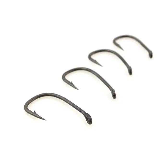 30 hameçons carpe en acier haute carbone PTFE avec barbillon et œillet, accessoires de pêche durables lot X702