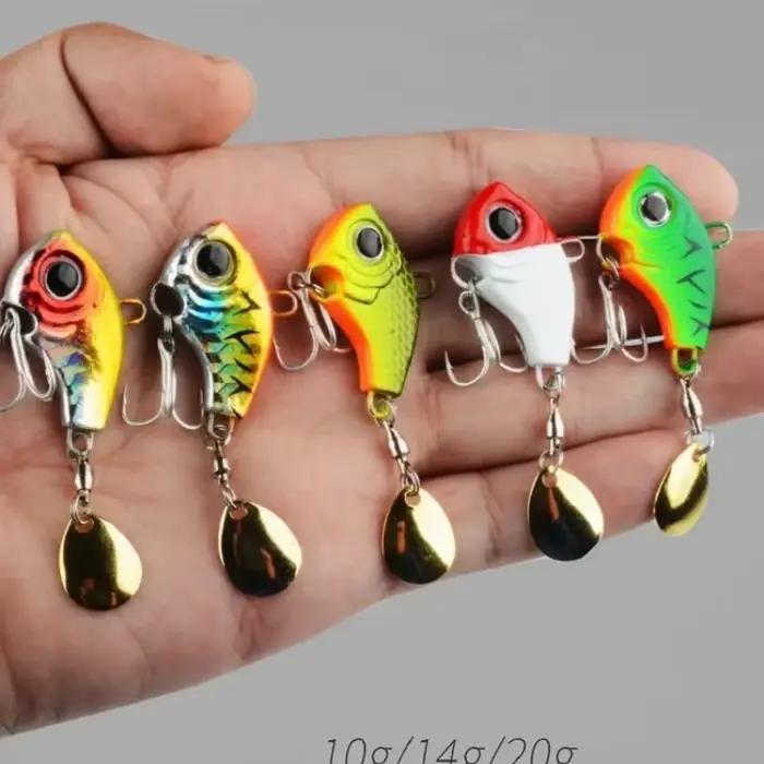 Leurre métallique vibrant spinner BRAVMACK 5 pièces avec paillettes pour pêche en mer et leurres artificiels
