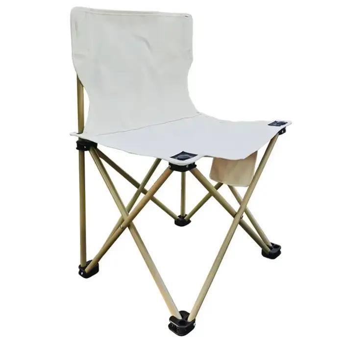 Chaise pliante métal renforcé portable pêche camping extérieur résistante aux intempéries