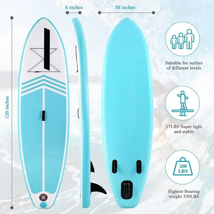 Planche paddle gonflable SUP avec accessoires pêche verte pompe triple action complète