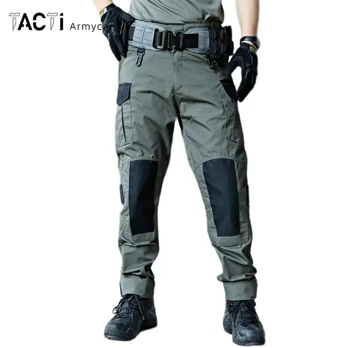 Pantalon cargo tactique imperméable pour pêche - Randonnée pêche résistant multi-poches