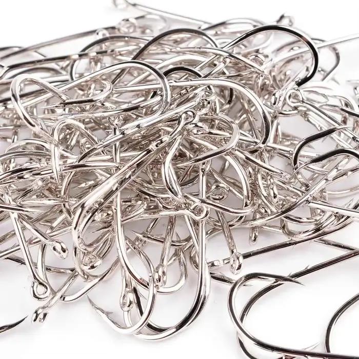 Hameçons longues tiges 50 pièces boîte acier carbone affûtés pour pêche carpe appâts naturels