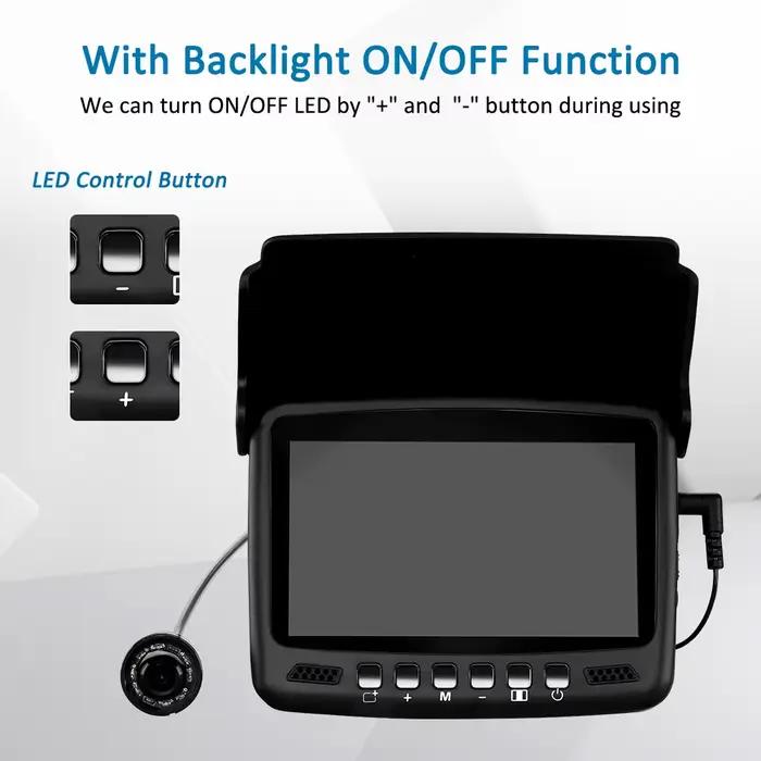 Caméra pêche sous glace Eyoyo EF43A 4.3" écran LCD 8 LEDs vision nocturne pour pêche hivernale 20m profondeur