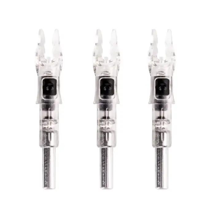 3 empennes lumineuses LED avec bouton pour flèches de pêche à l'arc 6.2mm éclairage automatique