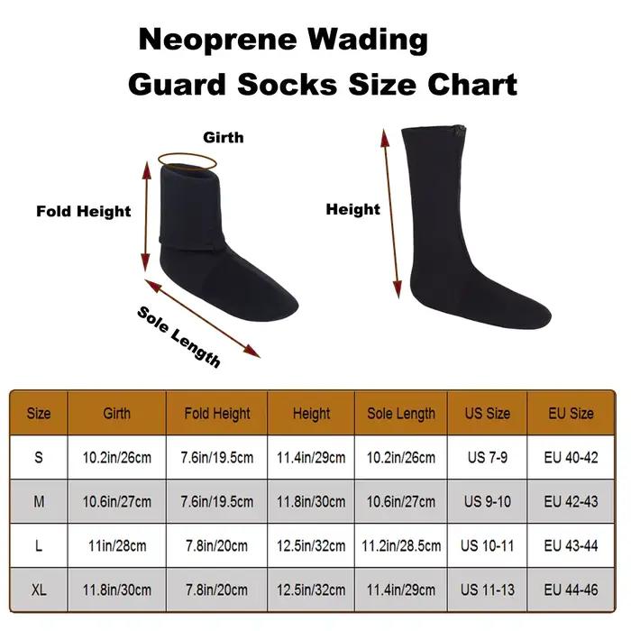 Chaussettes de pêche à gué en néoprène 3MM - Chaussettes résistantes à l'abrasion pour pêche à la mouche