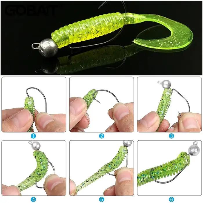 Hameçons plombés 3.5g à 14g pour pêche au leurre souple angle offset pointe barbelée