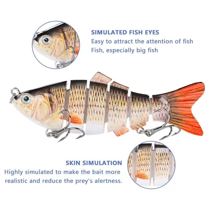 Leurre dur articulé 4 pouces 6 segments bionic crankbait - Appât coulant wobblers mer