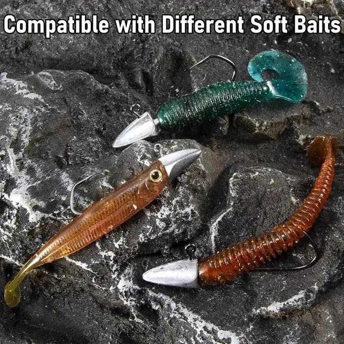 Têtes plombées métal 3.5g à 35g pour Texas rig - hameçons affûtés pêche leurres souples carnassiers