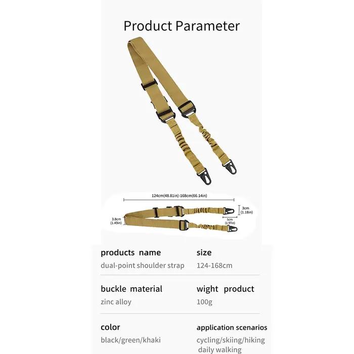 Bretelle tactique double point nylon réglable parfaite pêche chasse aventures extérieur