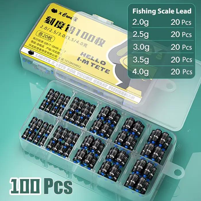 100 plombs pêche avec échelle précise 1.5g-3.5g - Plombs professionnels lancer longue distance équipement