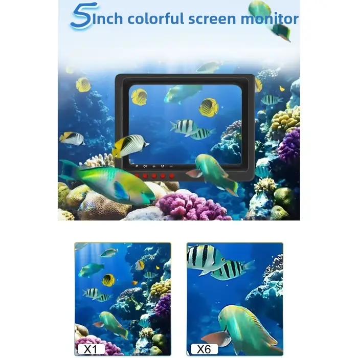 Caméra pêche 4K sous-marine 5 pouces avec enregistrement vidéo et fonction alerte poissons écran HD vision nocturne