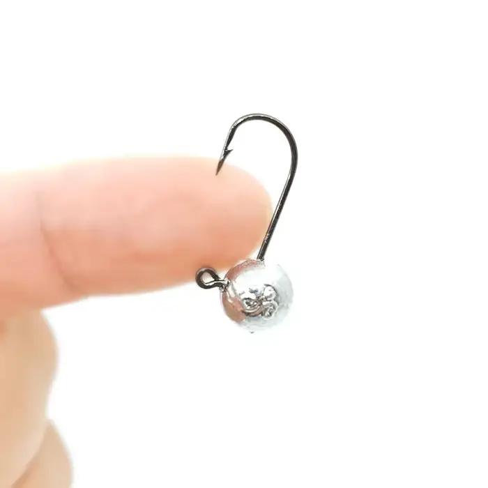 Hameçon jig tête exposée pour truite et bar, leurre souple avec hameçon barbelé, pack de 10 pièces
