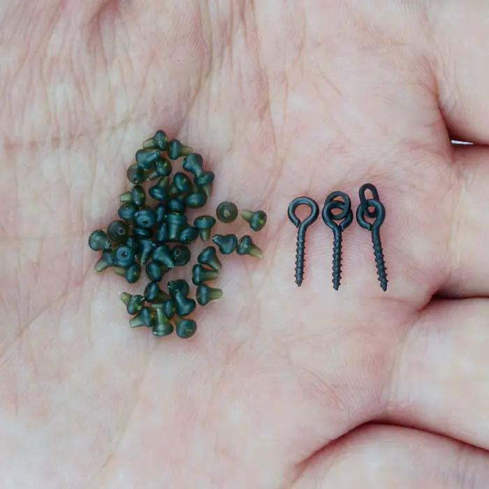 Hirisi 70 Pièces Accessoires Carpe - Stoppeurs Appâts Perles Caoutchouc pour Montages Ronnie Spinner Rig