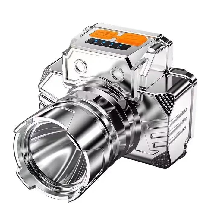 Lampe frontale LED rechargeable super lumineuse étanche pour pêche et chasse nocturne