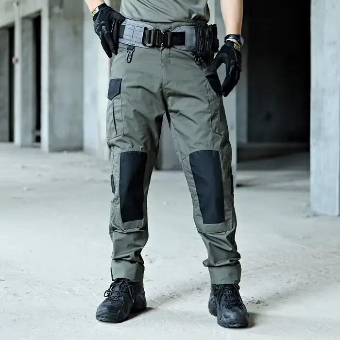 Pantalon cargo tactique résistant homme - Randonnée pêche entraînement multi-poches imperméable T-shirt