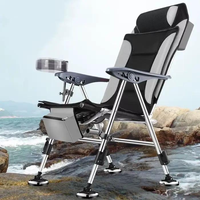 Chaise de pêche pliable et rétractable Outdoor - Siège portable pour camping et plage - Équipement pêche