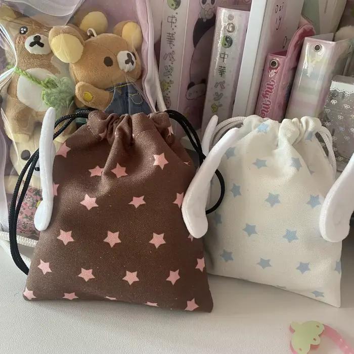 Sac à cordon étoilé motif fashion - Cosmetiques accessoires pêche - Toile anti-poussière portable
