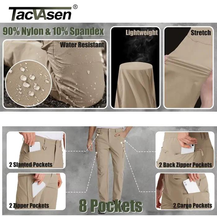 Pantalon pêche TACVASEN été léger nylon séchage rapide - Randonnée cargo travail multi-poches