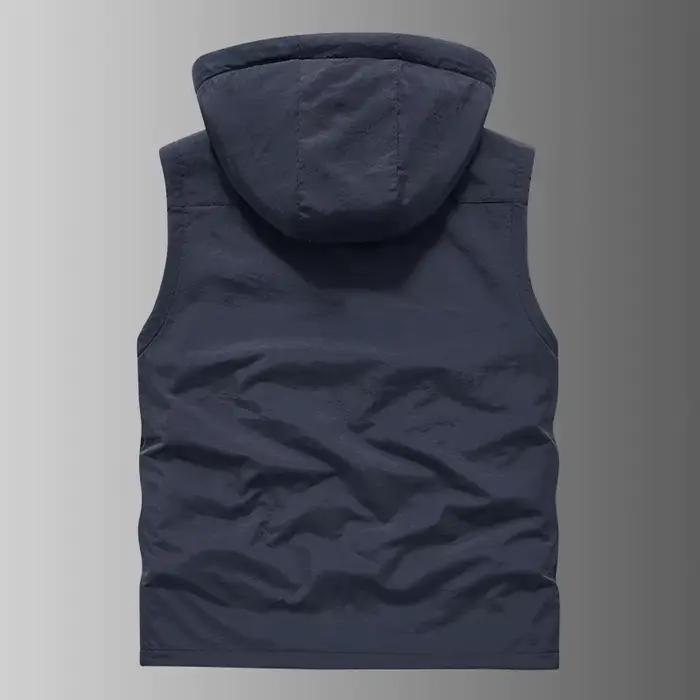 Veste polaire capuche homme double face nylon épais chaude pêche extérieur automne hiver