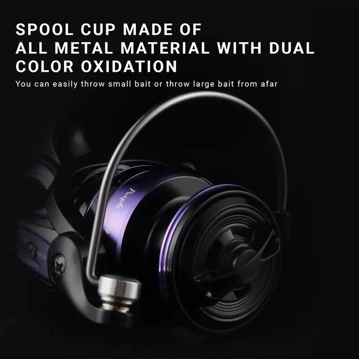 Moulinet spinning HAUT TON PurpleWind 500-7000 ratio 5.2:1 drag 13.2-21.6 pour pêche polyvalente