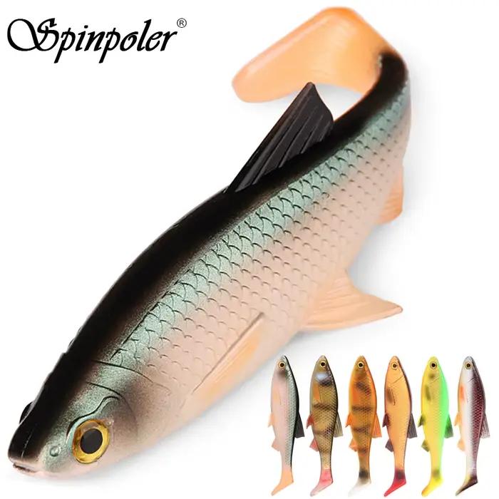 Leurre souple 3D Spinpoler paddle tail pour pêche du brochet et sandre - appât shad silicone réaliste