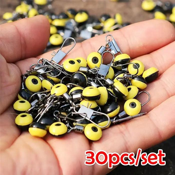 Set 30pcs connecteurs Space Beans pour flotteurs - outils pêche mer eau salée métal plastique