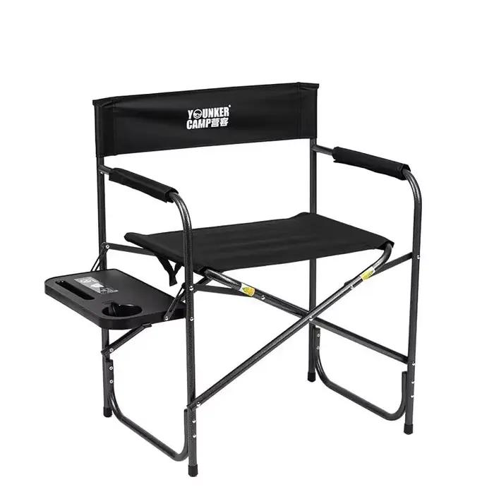 Chaise pliante pêche confortable Outdoor Camping avec dossier renforcé Oxford noir