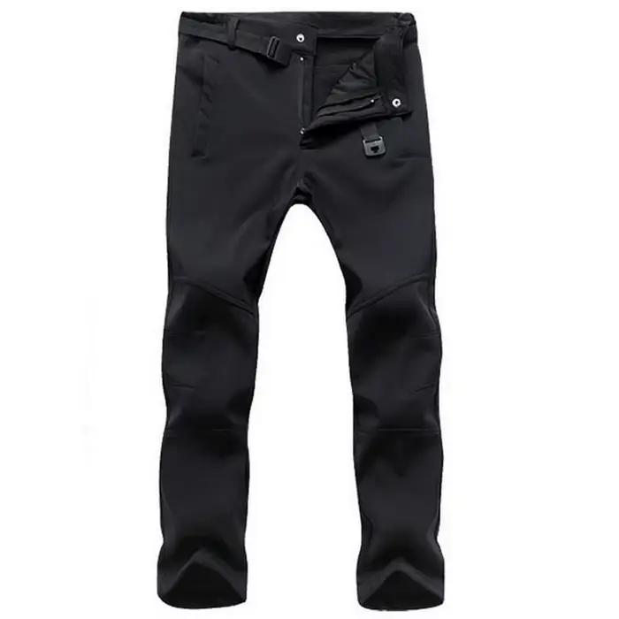 Pantalon stretch waterproof homme hiver épais chaud pêche polaire peau de requin tactique