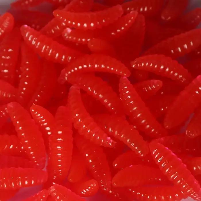 Nouveaux leurres silicone vers pain 50 pièces 2cm - appâts artificiels luminescents 2023 pour pêche