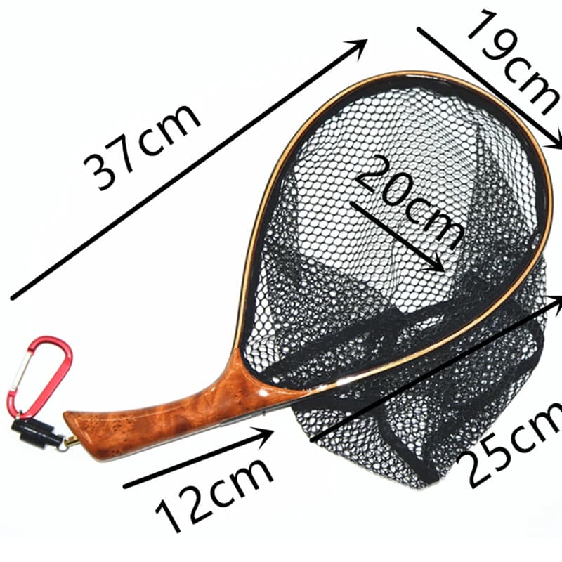 Épuisette pêche à la mouche en maille caoutchouc souple pour truite et capture sans