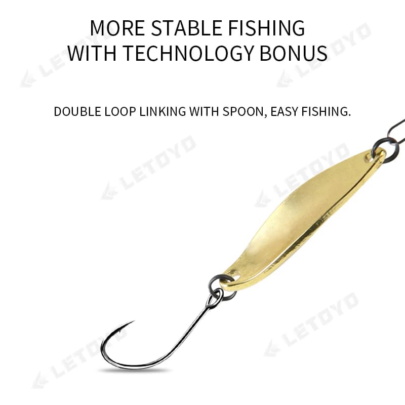 LETOYO Forged Shank Barbed Oversize Eye Fishhook pour spoon lure - Hameçon acier noir pêche rivière