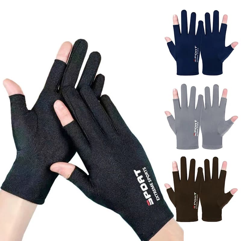 Gants soie glacée été hommes protection solaire pêche conduite vélo randonnée respirants