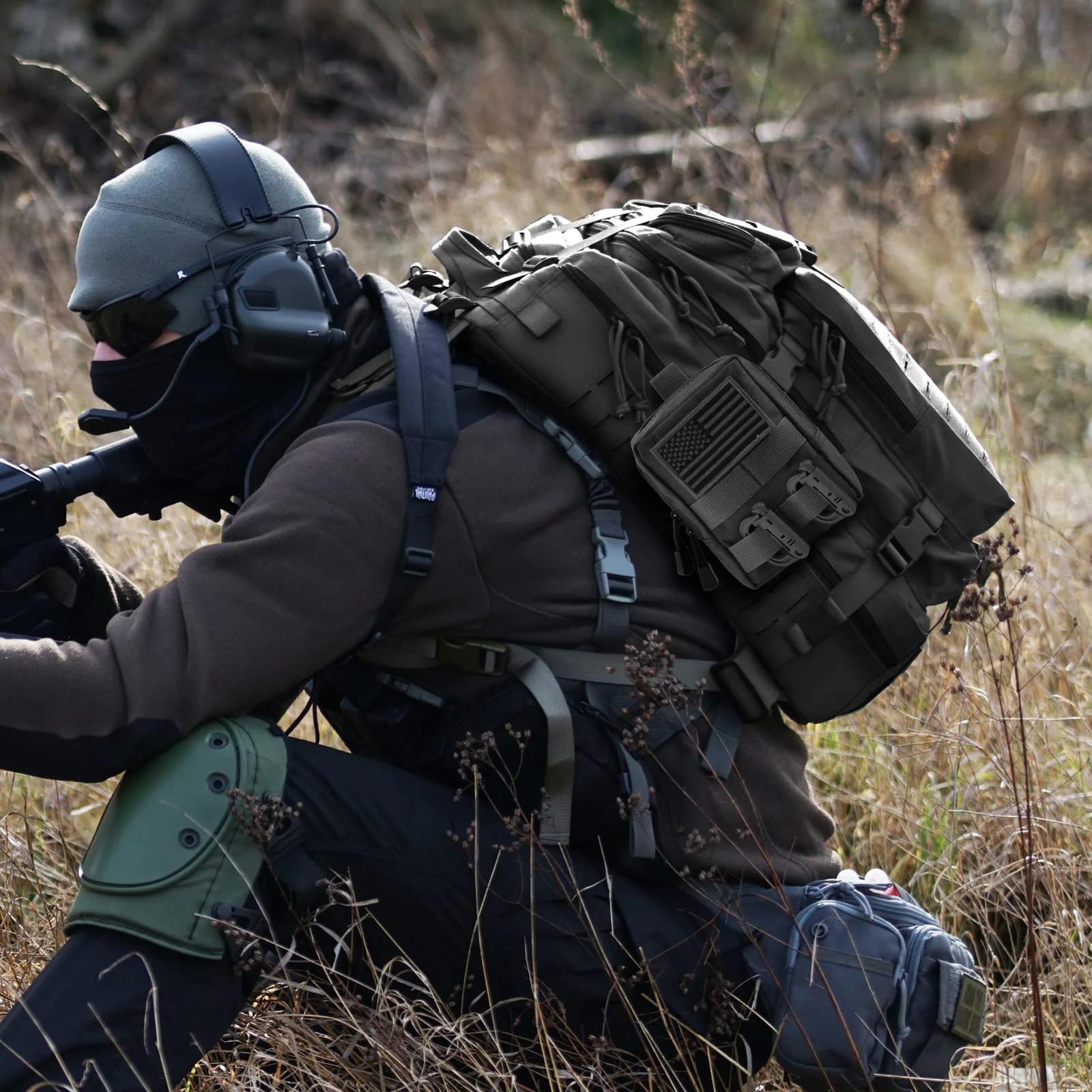 Poche tactique étanche Molle pour ceinture - Sac EDC pour chasse randonnée camping