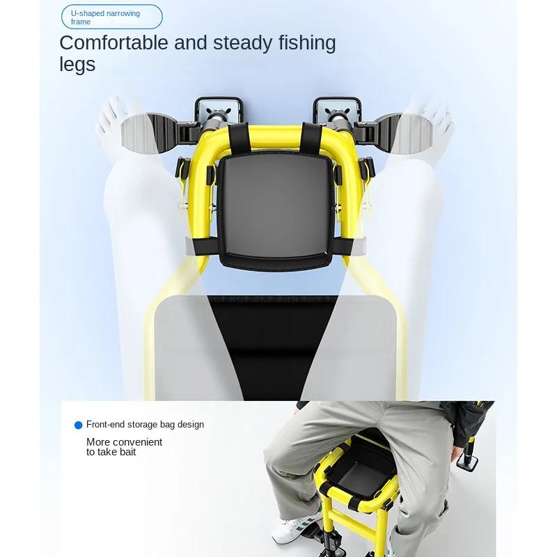 Chaise pêche tout-terrain confortable pliante - Siège multifonction avec pieds télescopiques réglables