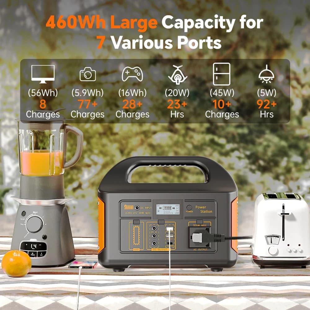 GaiaRay 500W 300W Générateur Solaire Portable LiFePO4 - Alimentation d'Urgence pour Pêche Extérieure