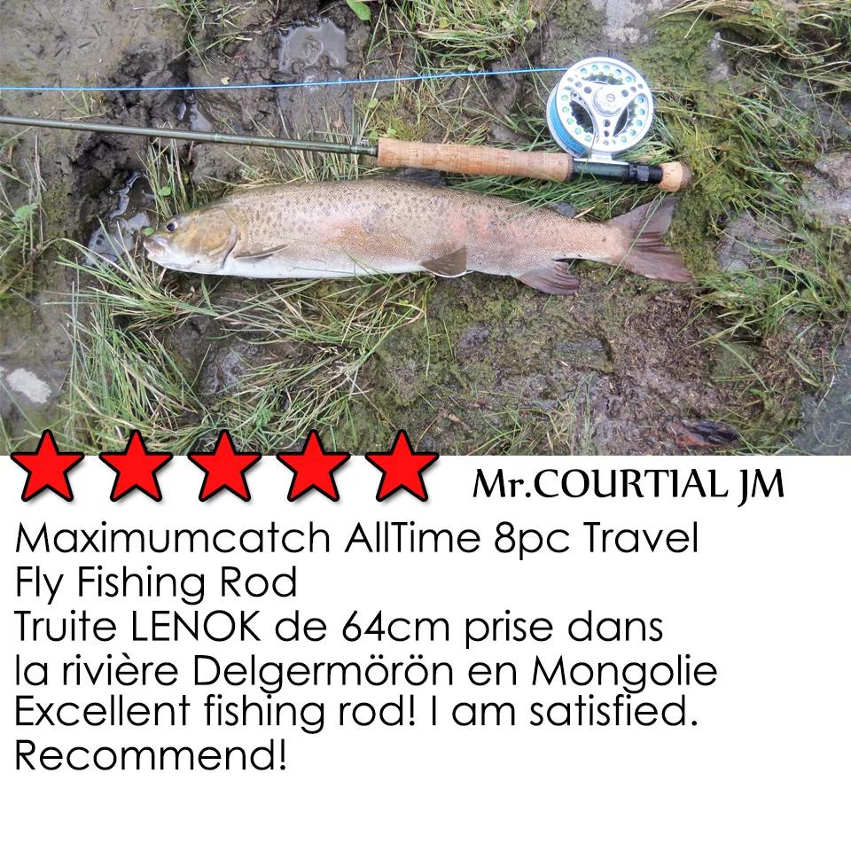 Canne voyage Maximumcatch AllTime 8 sections 9ft 5wt/6wt/8wt fibre carbone 30T action rapide pêche mouche